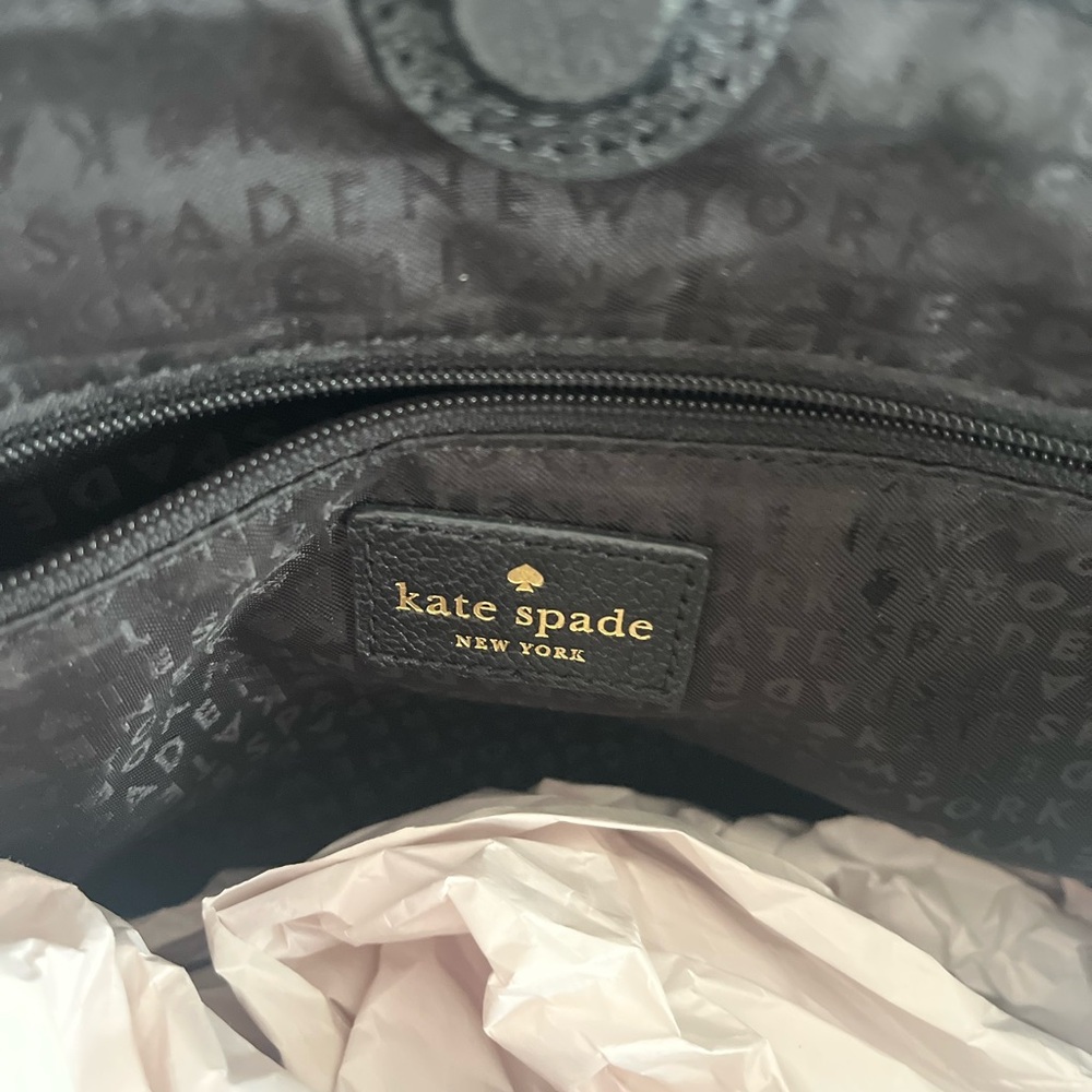 Kate Spade Black Pebble Leather Ashlee Anna Court Large Shoulder Bag Tote Bag - Picture 5 of 14